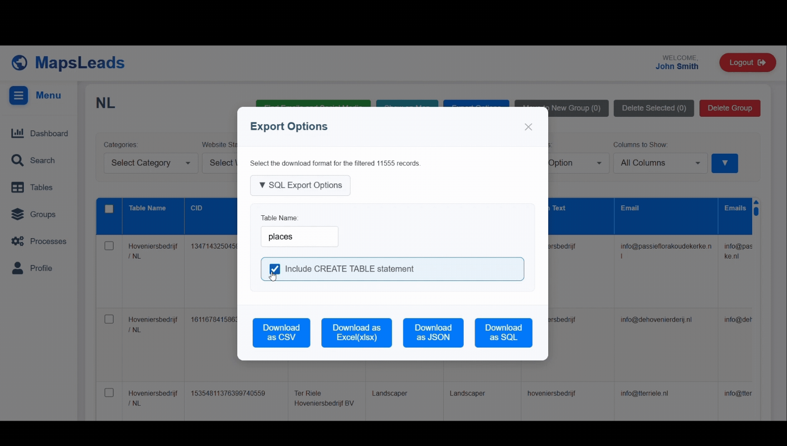 Data Export