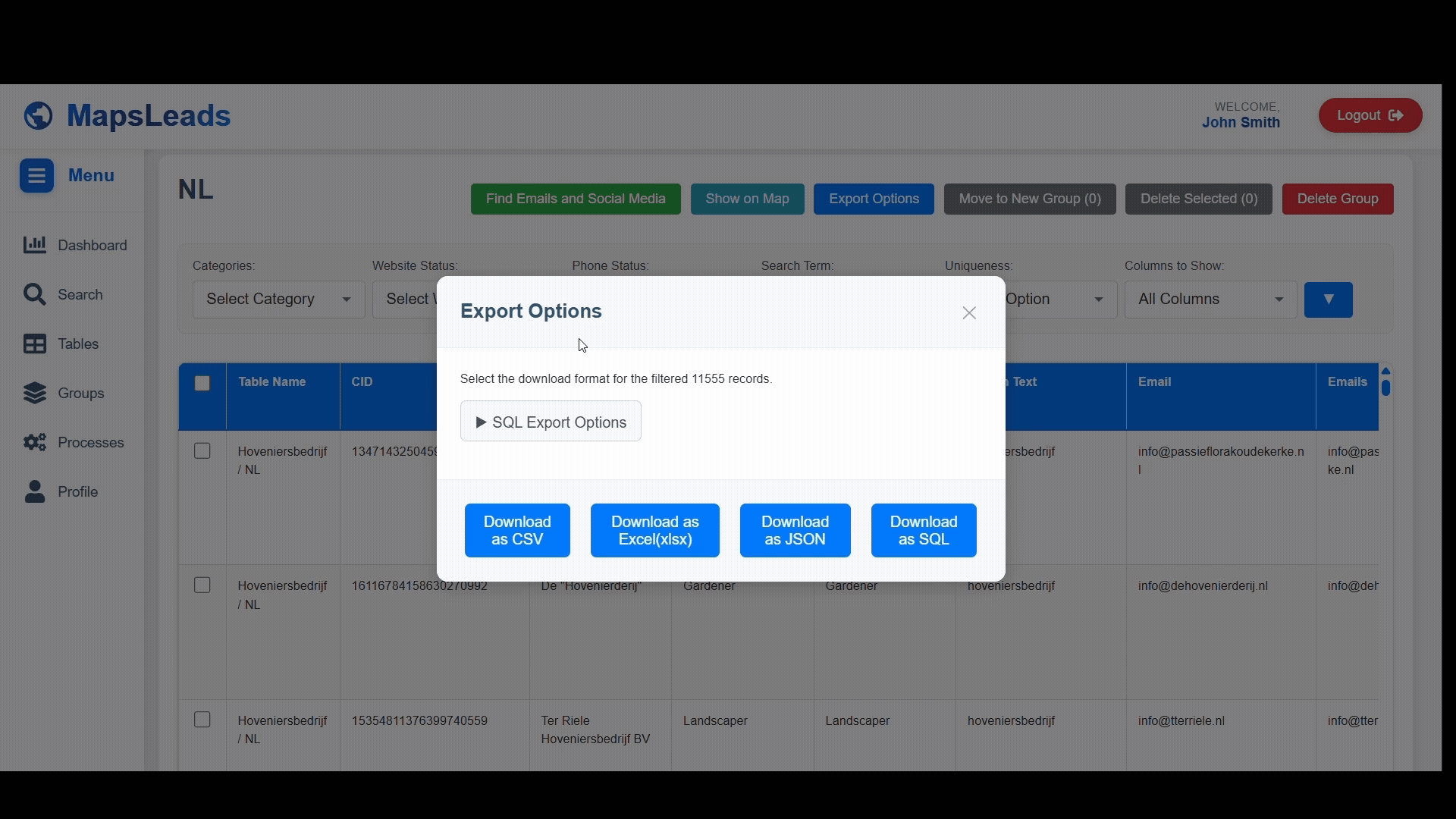Data Export